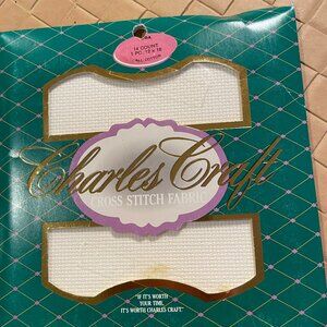 Charles Craft Cross Stitch Aida Fabric 14 Count 12" x 18" Antique White